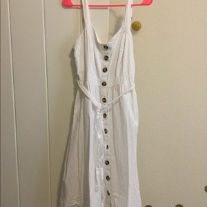White button down dress with pockets!!